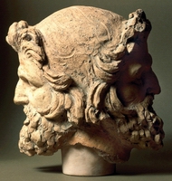 Giano bifronte, da Vulci. II sec. a.C. Roma, Museo Nazionale Etrusco di Villa Giulia.
