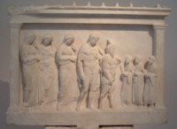 Rilievo votivo raffigurante Pan e ninfe - 4 sec. a.C