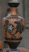 Lekythos tozzo a figure nere