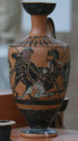 Lekythos tozzo a figure nere