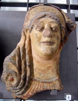 Antefissa a testa femminile entro fiore di loto fine VI sec. a.C.