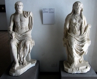 Nettuno e Anfitrite seduti su trono tarda Età giulio-claudia