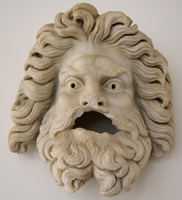 Maschera teatrale maschile. I sec. d.C. - Male theatrical mask. First century A.D.